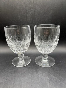 Waterford Crystal "Colleen" 2 Water/Wine Goblets Short Stem sz-5 1/4"h IRELAND - Picture 1 of 8