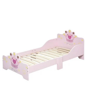 PINK PRINCESS Girls Toddler Kids Junior Wood Bed + Foam Mattress 70x160 cm 2-8Y - Picture 1 of 6