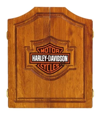 Harley-Davidson Bar & Shield Logo Dart Board Cabinet - Pine Wooden Cabinet 61905 - Image 1 of 2