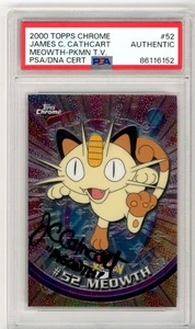 PSA Signed James Carter Cathcart Pokemon Topps Chrome Meowth #52 - Picture 1 of 2