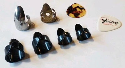 Набор винтажных медиаторов для банджо и гитары палец медиатор металл и пластик с одним ProPik - Изображение 1 из 4