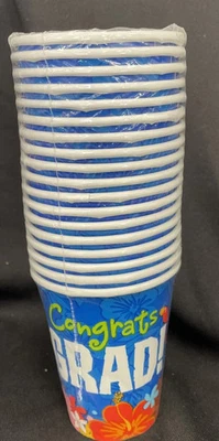 Graduation Luau 9oz Hot/Cold Cups 18Ct - Image 1 of 2