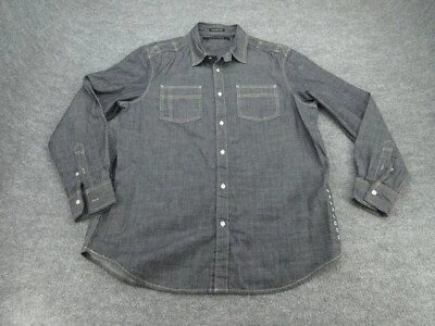 Sean John Shirt Mens Large Gray Tailored Long Sleeve Button West Urban Adult L - Image 1 of 4