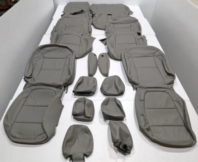 For Chevrolet Traverse LT 7 Passenger 2018-2023 Grey Leather Seat Covers C74 - Image 1 of 4