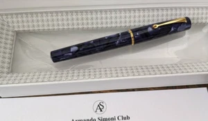 ASC ARMANDO SIMONI BOLOGNA MEDIO BLUE LA ROYALE  CELLULOID  LTD ED FOUNTAIN PEN - Picture 1 of 9
