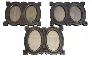 Seat Of 3 Arts And Crafts Movement Carved Wood Oval Aperture Photo Frames C1900 - Picture 1 of 6