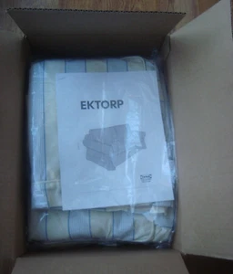 Copridivano letto 2 posti IKEA EKTORP copridivano copridivano ORLUNDA BLU CREMA a righe - Foto 1 di 23