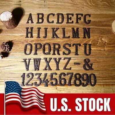 Cast Wrought Iron Black Antique House Door Alphabet Letters and Numbers HOTSALE - Image 1 of 4