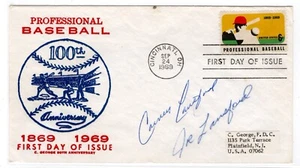 Baseball #1381 FDC 1969 Autograph Carney & Joe Lansford Angels, Red Sox, A's - Picture 1 of 1