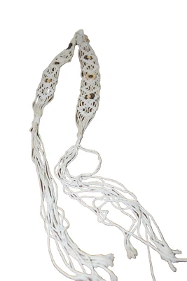 Cinturón vintage de macramé y cuentas de madera S/M 56 pulgadas en general Foto 1 de 3