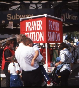 Estación de oración post 9/11 centro de Nueva York diapositiva estéreo original - Imagen 1 de 2