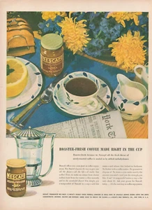 1945 Nescafe Coffee Breakfast Grapefruit New York Times Paper Print Ad - Picture 1 of 1
