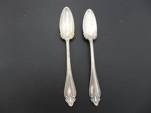 Rogers & Hamilton 1900 Marquise Silverplate Grapefruit 2 Fruit Spoons - Picture 1 of 6