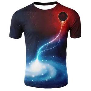 Stylish Men's Digital Print T-Shirt - Casual Polyester Fiber Top for Fashion-For - Picture 1 of 38
