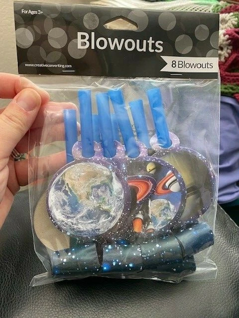 Space Blast Blowouts 8 Pack Solar System Spaceship Party Decoration New!!! - Image 1 of 1