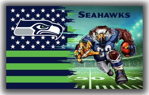 Seattle Seahawks Football Team Mascot Flag 90x150cm 3x5ft Fan best banner Cover