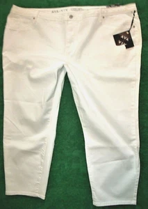 Women's Ava & Viv Cropped White Jegging Jeans with Power Stretch Sz 26 48/25 NWT - Picture 1 of 3