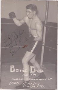 1945 RPPC Signed Military Boxer Bennie Droll Peoria IL. Dani Buckley - Picture 1 of 3