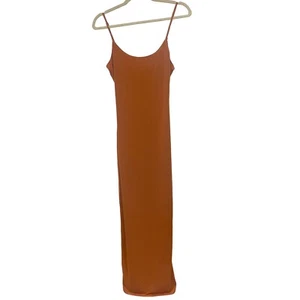 FOREVER 21 Women’s Rust Orange Copper Long Sleeveless Tank Polyester Dress SMALL - Picture 1 of 8