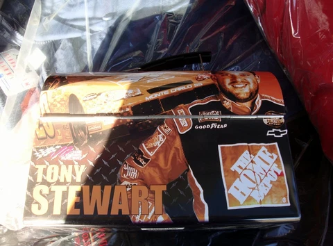 Tony Stewart ..,, box or purse,metal ref to picture 9inches by sevenin Cover