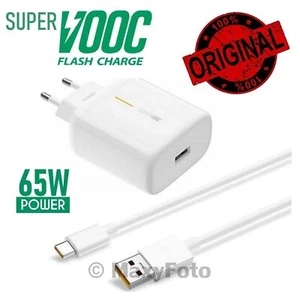 OPPO CARICABATTERIE RICAMBIO ORIGINAL VCA7GACH 65W SUPERVOOC USB-C WHITE 78C6D6A - Photo 1/3