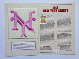 PARCHE DE COLECCIÓN DE GIGANTES DE NUEVA YORK 1913 COLECCIÓN COOPERSTOWN TARJETA DE ESTADÍSTICAS - Imagen 1 de 2