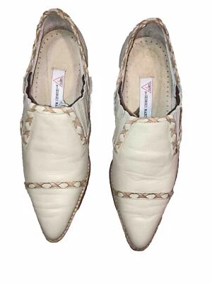 Botines Guess Georges Marciano Western Cuero Beige 6.5M Tacón Bloque Foto 1 de 4