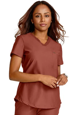 Masala Cherokee Scrubs Form Tuckable V Neck Top CK819 MLAS - Image 1 of 4