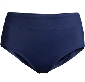 Lands End NEW 24W Navy Blue High Waisted Bikini Bottoms Swimsuit Tummy Control - Picture 1 of 6