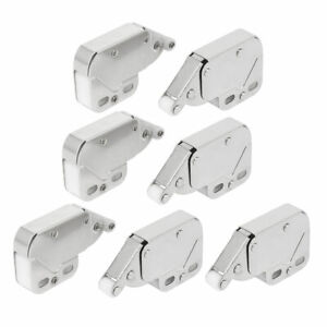 Kitchen Cabinet Press Spring Open Door Touch Push Catch Latch Silver Tone 7pcs