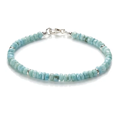 Larimar Armband - Atlantisstein Armband - 925 Silber - Edelstein Armkette Z311 - Bild 1 von 4