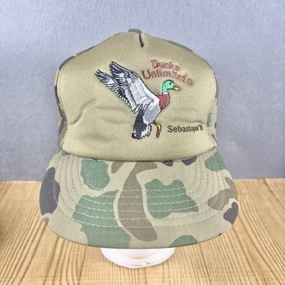 Vintage NEW Ducks Unlimited Hat Cap SnapBack Camo Sebastopol 1990 Young An - Image 1 of 4
