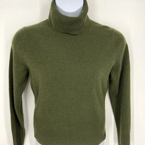 Daniel Bishop 100% Cashmere Olive Green Turtleneck Sweater Size L NEW - Picture 1 of 7