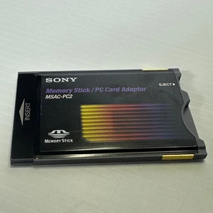 Genuine Sony MSAC-PC2 PCMCIA PC Card to Memory Stick MS Adapter Reader Writer - Picture 1 of 8