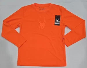 New tag Boys Spyder Bright Orange Long Sleeve Warm-Up Under Shirt Youth L(14/16) - Picture 1 of 4