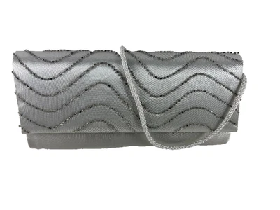 Style & Co. Susi Satin Evening Bag Silver - Image 1 of 4