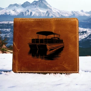 Cartera de cuero pontón plegable calidad premium Buffalo Boat Lake River regalo NUEVO - Imagen 1 de 13