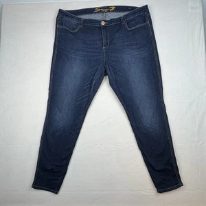 Seven7 Luxe Jeans Straight Leg Size 20 Legging Blue Distressed Stretch Seven 7 - Picture 1 of 10