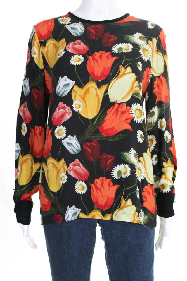 Mother Of Pearl 女式荷兰郁金香花卉 Reba 衬衫黑色 6 11152273 码 — 第 1/4 张图片