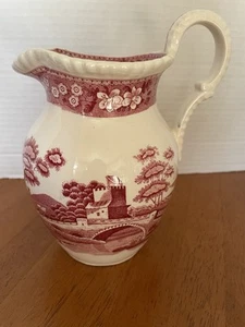 Brocca brocca vintage rosa Copeland Spode’s Tower alta 7” Inghilterra - Foto 1 di 7
