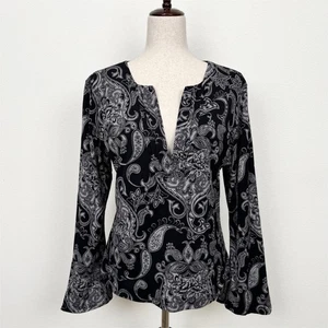 Top De Colección INC International Concepts Mujer XL Negro Paisley Bruja Gótico Grunge - Imagen 1 de 12
