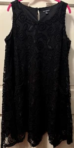 Nina Leonard Dress/EUC/Size 1X/Sleeveless/Black Lace - Picture 1 of 10