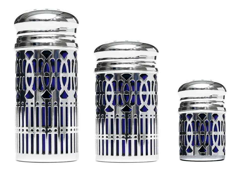 Cloridrico E Pepiera Set Argentato Metallo Barattolo per le Spezie Saliera - Immagine 1 di 1