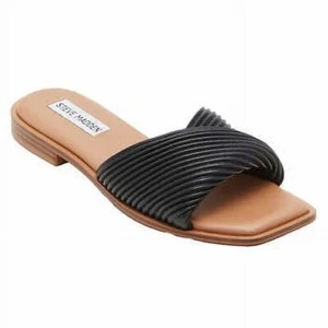 *Neu im Karton* Steve Madden Limitt Damen-Leder-Pantolette Sandale (schwarz, US 6) - Bild 1 von 7