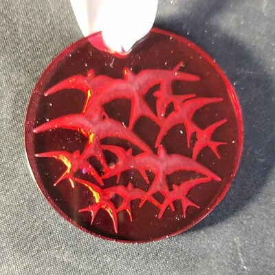 LALIQUE ADORNO DE NAVIDAD HIRONDEL, ROJO, cristal de plomo, 2 5/8 pulgadas, FRANCIA, 2018 Foto 1 de 4