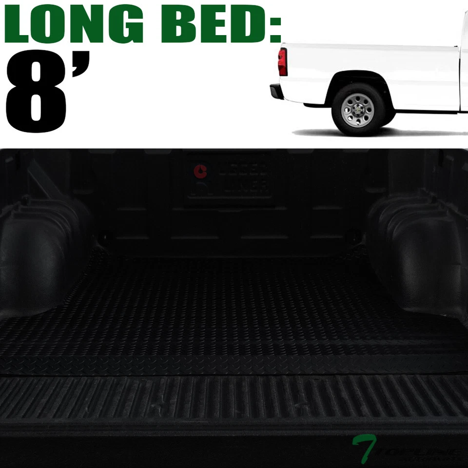 Topline For 1999-2007 Silverado/Sierra 8 Feet Rubber Truck Bed Mat Liners - Blk — 第 1/4 张图片