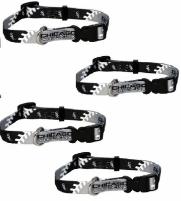 Chicago White SOX COLLARES DE PERRO ajustables -3 pequeños/1 medianos + 2 correas! Foto 1 de 2