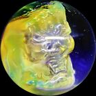 Handmade Art Glass Mint Marble TIBETAN DEITY Fumed 3D from Vortex Glass + Stand