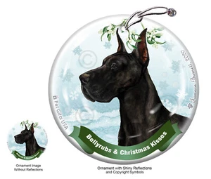 Adorno de rubinas y besos - recortado negro gran danés - Imagen 1 de 1