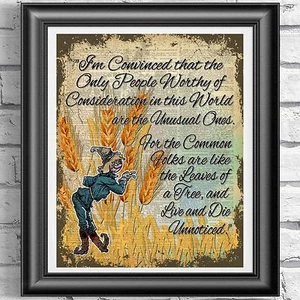 Wizard Of Oz Scarecrow Quote Vintage Dictionary Page Print Picture Wall Art - Picture 1 of 3